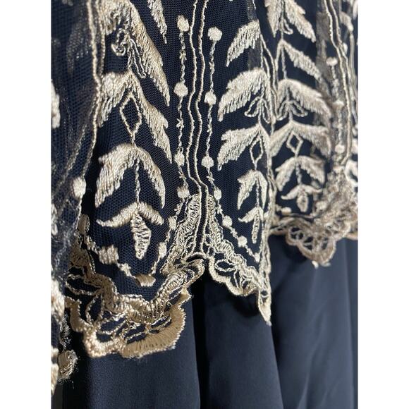 Cachet by Bari Protas Vintage Dress Women's Size 6 Embroidery Asymmetrical Sheer - Picture 4 of 11